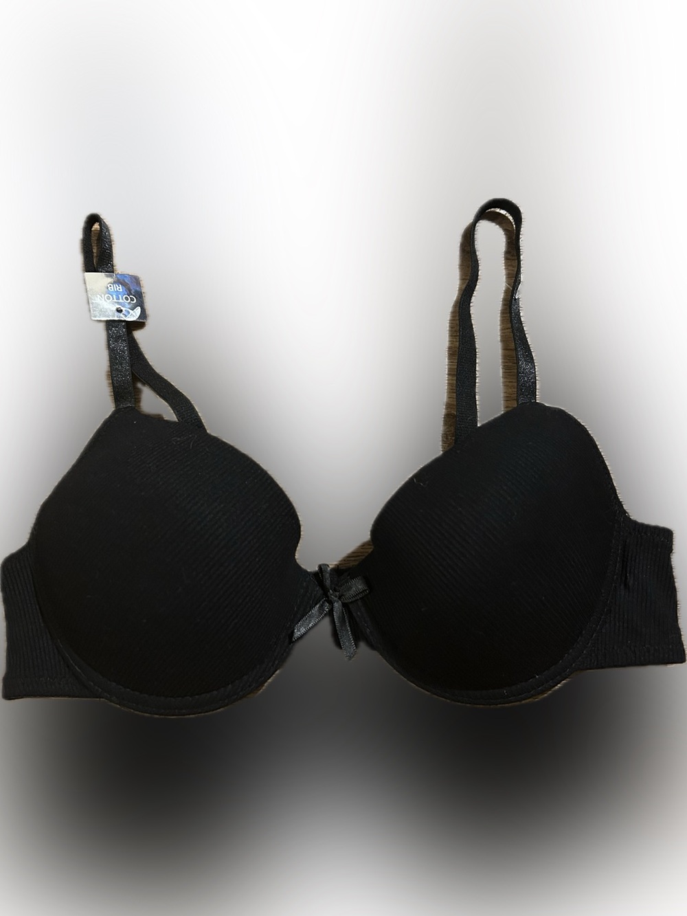NWT Rampage Intimates 34B Cotton Ribbed Black Bra